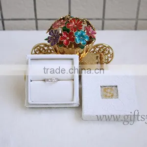 Elegant Wedding Ring Jewelry Box With Beaded Name Plate of S thumbnail-2