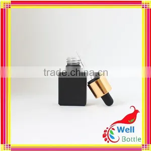 15ml 30ml Solid Matte Frosted Rectangle Black Glass Dropper Bottles Wholesale for e Liquid e Juice Vape Juice GR193R thumbnail-1
