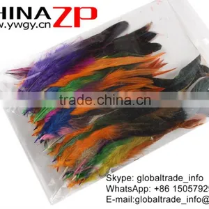 Top Supplier ZPDECOR Good Quality Colored Mix Colors Chicken Half Bronze Rooster Schlappen Feathers for Decoration thumbnail-4