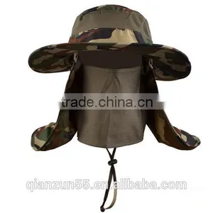 360-degree Outdoor Jungle Hat Shawl Neck UV Sun Protectionce Neck Cap Summer Camo Mesh Vented Bucket Hat thumbnail-1