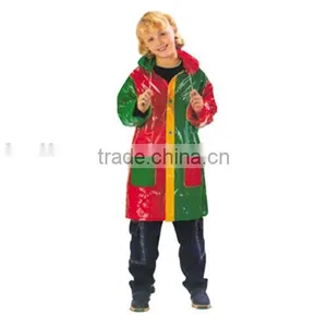 Plastic Kids Yellow Red Waterproof Raincoat thumbnail-1