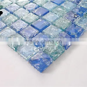 SMS14 Swimming Pool 4mm Multicolor Crystal Glass Bathroom Mosaic Tile thumbnail-1