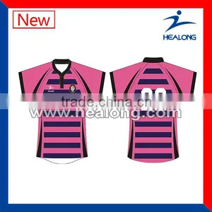 High Durable Breathable Polyester Fabric Knit Rugby Jersey thumbnail-1