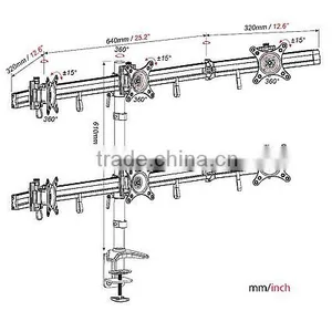 15"-24"laptop Desk Arm Computer Arm Support Lcd Monitor Flush Mount thumbnail-3