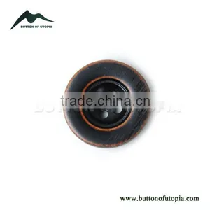 4 Holes Black Tumbling Bowl Shape Wooden Button thumbnail-1