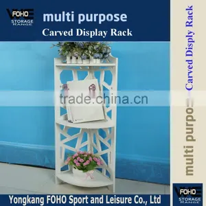 AL3060 Moder Style Diy Storage Cabinet Pieced White Corner Carved Shelf thumbnail-1