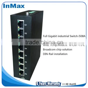 High Performance Full Gigabit 8 Port 8x10/100/1000MBase TX Industrial Ethernet Switch for Smart Grid I508A thumbnail-1