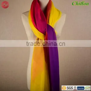 30D 100 Polyester Printed Graduated Color Stage Costume Chiffon Fabric for Maxi Dress thumbnail-3
