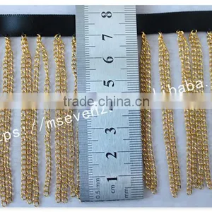 Fashion Look 8cm Width Ribbon Gold/silver Fringe Metal Trim for Bags thumbnail-6