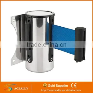 ACEALLY 5 Meters Stainless Steel Wall Mounted Retractable Belt Barriers thumbnail-1
