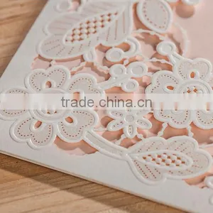 White Silk Tie Laser Cut Wedding Invitation Card thumbnail-5