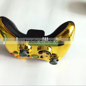 Chrome Gold Controller Full Shell With All Black Repair Parts for Xbox360 Slim thumbnail-3