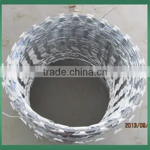 Galvanized Surface Treatment and Barbed Wire Coil Type Concertina Razor Wire thumbnail-2