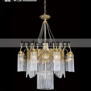Rococo Style Crystal Bronze Chandelier For Living Room/ Elegant Crystal Chandelier Decorated Pendant Light thumbnail-5