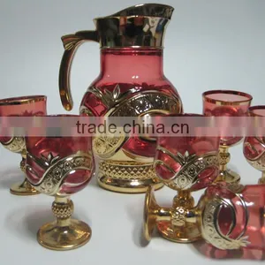 7pcs Golden Glass Set,7pcs of Gold Plated Glassware Sets thumbnail-4