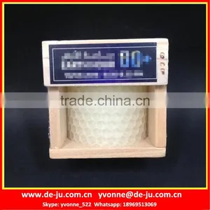 Wooden Gift Box Pillar White Beeswax Candle thumbnail-1