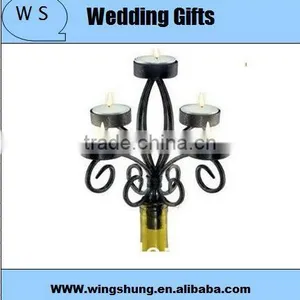 Romantic Novelty Design Fashion Black Metal Wine Bottle Candelabra/best Seller Wedding Candlestick/ Economic Candle Holder thumbnail-2