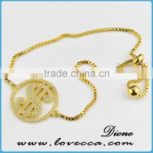 New Gold Bracelets Design Women Micro Pave Gold Cubic Zirconia Bracelet thumbnail-6