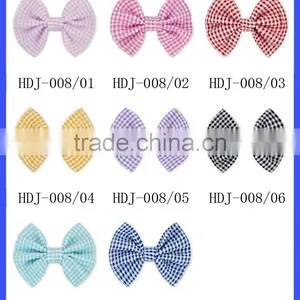 Sweet Little Girls Hair Accessories Orange Grid Hair Bow for Kids thumbnail-6