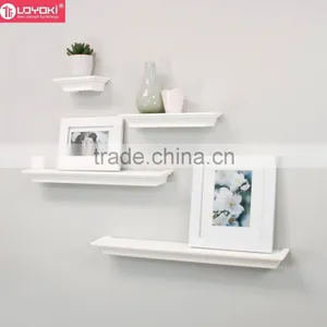 Set of 4 Wood Contemporary Floating Wall Shelf thumbnail-1