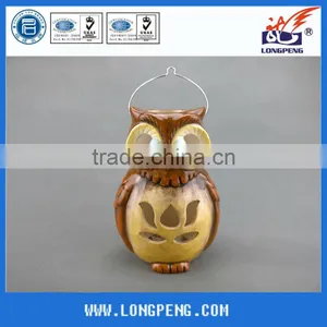 Wholesale Popular Ceramic Owl Candle Holders With LED Light thumbnail-1