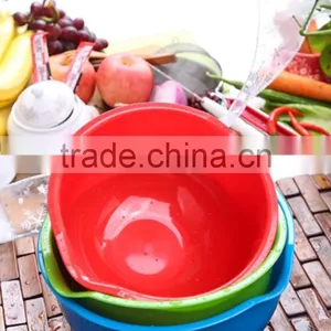 BPA-Free Plastic Mixing Bowl / Plastic 3pcs Salad Mixing Bowl Set thumbnail-2