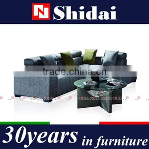 Modern Grey Living Room Sofa Adjustable Headrest Pillows Fabric Couch G163 thumbnail-1