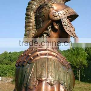 Large Outdoor Copper Sculptures Metal Craft Bronze Life Size Spartan Statue thumbnail-4
