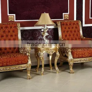 Luxuious Antique Solid Wood Italian Rococo Elegant Gold Color European Style French King Size Bedroom thumbnail-6
