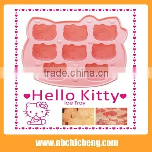 8-tray High Quality Cheaper Price Colorful Design Silicone Ice Cube Mould,Hello Kitty , Ice Cube Tray. thumbnail-2