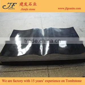 Flated Chinese Shanxi Absolute Black Granite Bible Headstones thumbnail-1