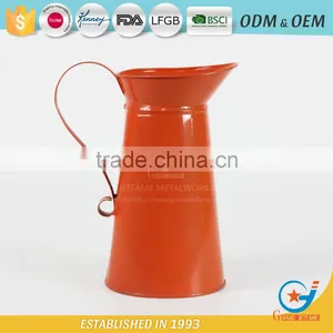 Homeware Galvanized Powder Coating Orange Water Metal Jugs With Handles Jug for Flower thumbnail-1