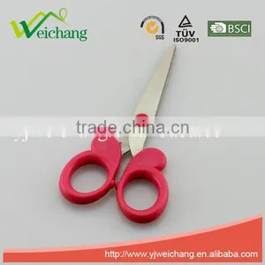WCSC221 Premium Novelty Wholesale Soft Handle Colorful School Children Plastic Scissors Butterfly Shape New Handle Design thumbnail-1