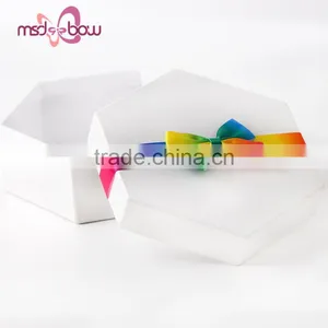 Pre-made Self Adhesive Rainbow Satin Ribbon Gift Bow for Box thumbnail-2