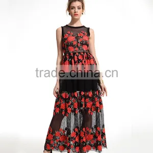 Girl 's Vintage Flower Tulle Layered Cocktail Dress thumbnail-5