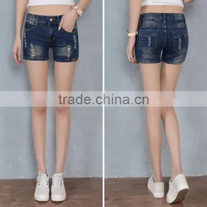 2016 Latest Design Solid Color Women Hot Denim Shorts thumbnail-5