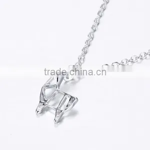 Zinc Alloy Material Simple Hollow Deer Sheep Pendant Choker Necklace thumbnail-2