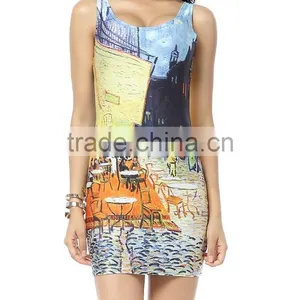 2015 Latest Fashion Dress, All Over Sublimation Printing Dress, Sexy Ladies Dress Wholesale thumbnail-1