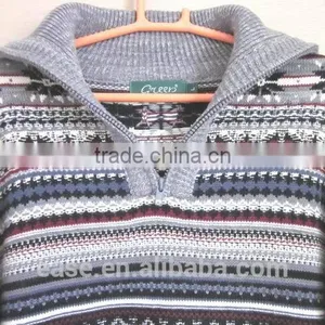 2016 New Design 100% Wool Shrug Men's Intarsia Heavy Winter Sweaters thumbnail-1