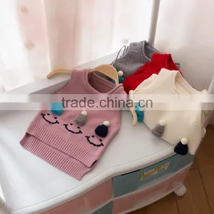 S32887W New Spring Korean Girls Knitted Baby Sweater Wild Kids Coat Cute Waistcoat thumbnail-1