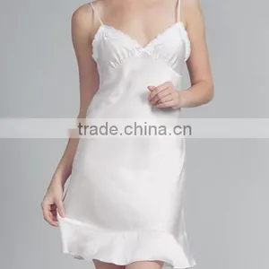Custom Ladies Nightgown, Sexy V-neck Lace-trim Chemise thumbnail-1