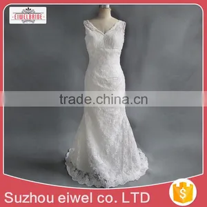 2017 China Manufacturer Customized Applique Lace Mermaid Wedding Dress thumbnail-2