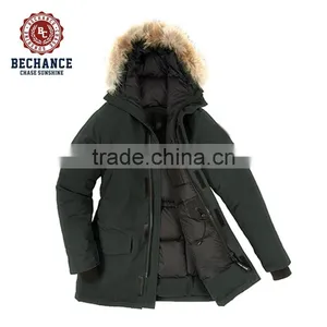 Wholesale Mens Amy Green Down & Feather Jacket With Fur thumbnail-2