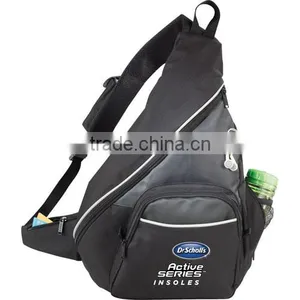 Vortex Deluxe Sling Backpack - Has Mesh Portable Music Player Pocket With Headphone Port and Comes With Your Logo. thumbnail-1