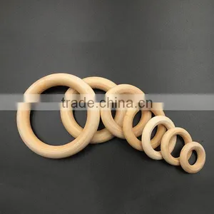 40mm Unfinished Wood Ring Natural Round Beads DIY Craft Accessories thumbnail-5
