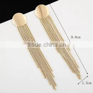 Alloy Contracted Tassels Circular Temperament Gold Earrings thumbnail-5