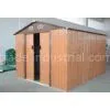 10' x 8' Zinc Steel Mobile Apex Metal Garden Shed With Gable Roof , Wood Color / Green thumbnail-1