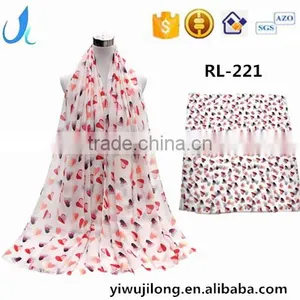 China Factory Heart Print Scarf Women Hijab thumbnail-1