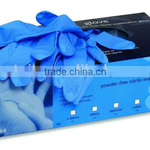 CE&ISO Approved Disposable Blue Violet Color Powdered Powder Free Nitrile Gloves thumbnail-1