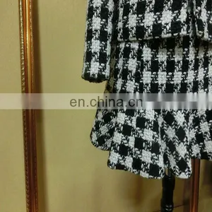 Powersweet Elegant Design 2014 Aate Plaid Knitted Woolen Two Pieces Blouse And Skirt thumbnail-5